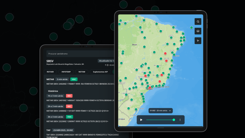 Condição nos Aeródromos: acompanhe o tempo no mapa